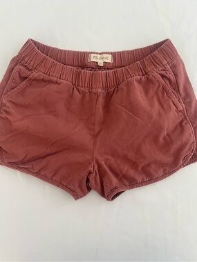 Madewell Women's Dusty Rust Elastic Waist Cotton Shorts